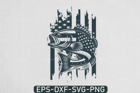 USA Bass Fishing SVG , Fathers Day Svg Graphic T-shirt Designs By uzzalroyy9706