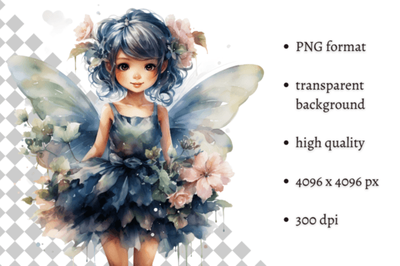 Watercolor Floral Fairy PNG Clipart Graphic Illustrations By MashMashStickers