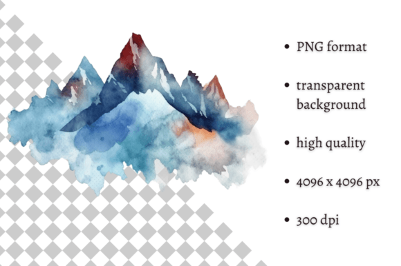 Watercolor Mountain Abstraction Clipart Graphic Illustrations By MashMashStickers