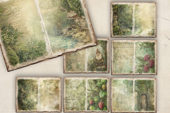 Woodland Forest Junk Journal Pages Graphic Backgrounds By Watercolour Lilley