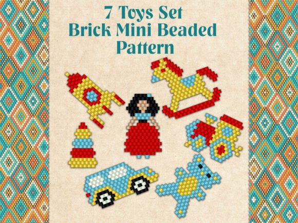 7 Beaded Toys Set Illustration Modèles de Perles Par KseniyaOmega
