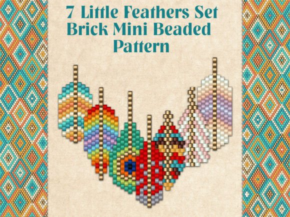 7 Little Feathers Set Graphic Beading Patterns By KseniyaOmega