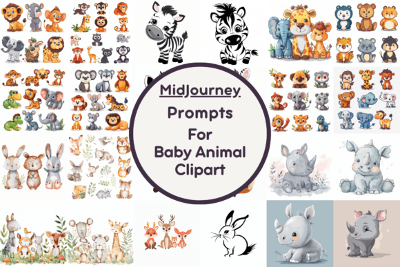 Ai Prompt for Baby Animal Clipart Graphic Illustrations By Milano Creative