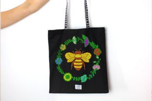 Bee in a Floral Circle Bugs & Insects Embroidery Design By wick john 3