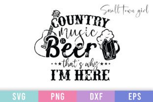 Country Music and Beer Svg, Cowgirl Svg Gráfico Artesanato Por Small Town Girl 1