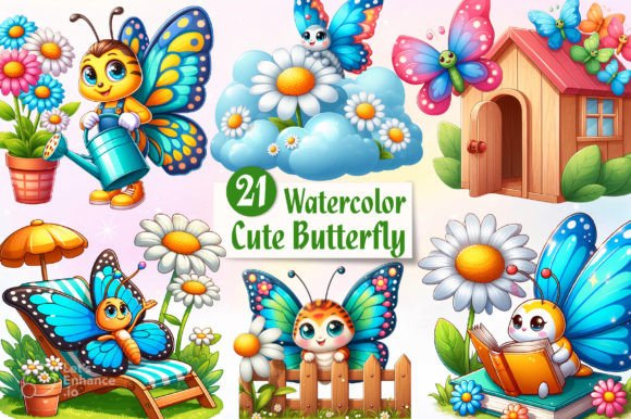 Cute Butterfly Clipart Bundle Graphic Illustrations By Dreamshop