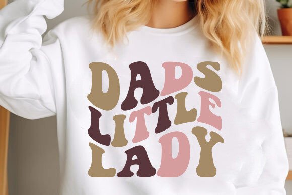 Dads Little Lady SVG, Fathers Day Grafica Design di T-shirt Di Svg Design Store020