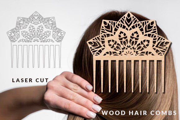 Decorative Side Hair Combs Laser Cut Svg Illustration SVG 3D Par Art Hub