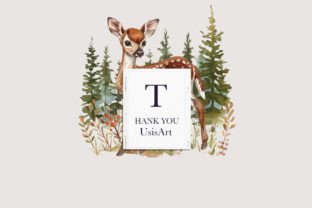 Forest Animals Clipart, Baby Deer Png Gráfico Ilustrações para Impressão Por UsisArt 8