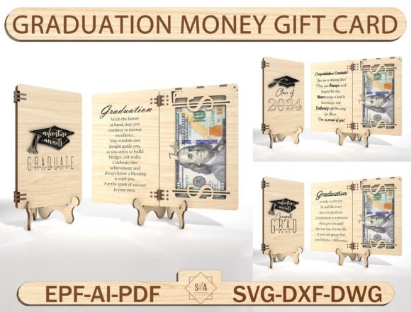 GRADUATION MONEY Card Folding Design Gráfico Plantillas de Impresión Por SwallowbirdArt