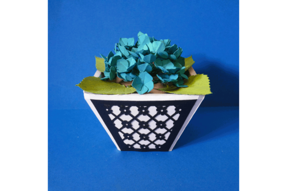 Hydrangea Gift Box Composições florais Artesanato SVG 3D Por 3D SVG Crafts