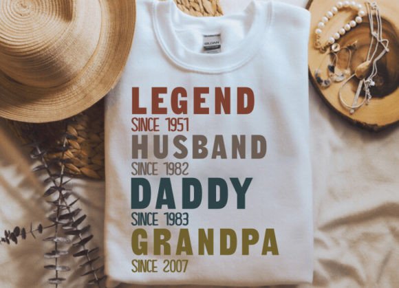 Personalized Legend Husband Daddy Grandp Gráfico Designs de Camisetas Por Svg Design Store020