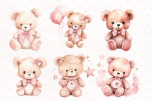 Pink Teddy Bear Baby Girl Shower Clipart Graphic Illustrations By ArtCursor 4
