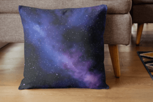 Purple Galaxy Glitter Night Sky Pattern Illustration Modèles de Papier Par Creative River 4