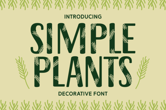 Simple Plants Decorative Font By Creative Fabrica Fonts
