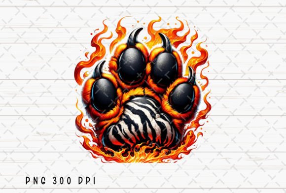 Tiger Paw Mascot Sublimation PNG Grafica Illustrazioni Stampabili Di Flora Co Studio