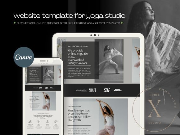 Yoga Studio Website Yoga Teacher Canva Gráfico Sites Por ramzapata