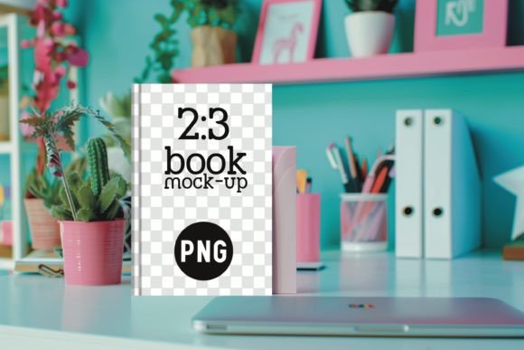 2:3 6x9 Hardcover Book Mockup Desk PNG Gráfico Mockups de Productos Diseñados a Medida Por Sany O.