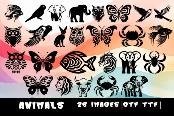 Animals Dingbats Font By MOMAT THIRTYONE