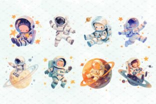 Baby Boy Watercolor Space Galaxy Clipart Graphic Illustrations By ArtCursor 2