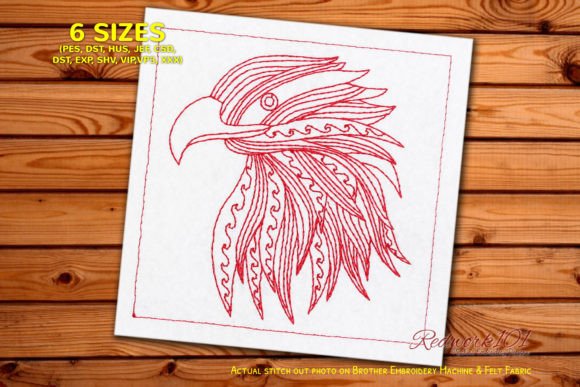 Bald Eagle Zentangle Pattern Zentangle Embroidery Design By Redwork101