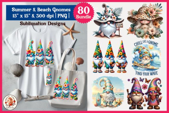 Beach Gnomes,Summer Gnomes Bundle Graphic Illustrations By KsenyaArt