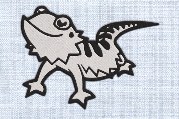 Bearded Dragon Reptiles Embroidery Design By Memo Design