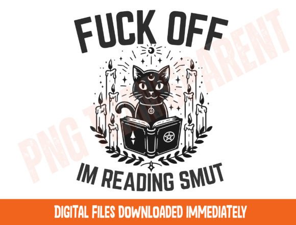 Black Cat Png, the Reader, Dark Romance Graphic T-shirt Designs By DeeNaenon