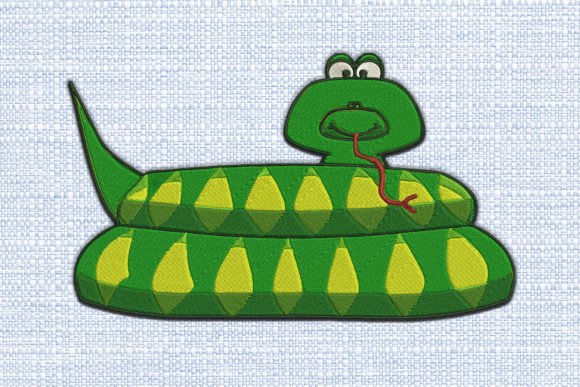 Cute Snake Reptiles Embroidery Design By Memo Design