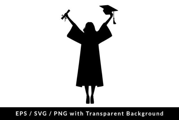Female Graduate Silhouette SVG EPS PNG Graphic Illustrations By Formatoriginal