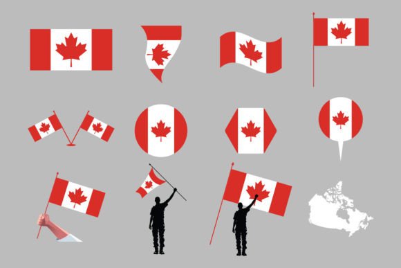 Flag of Canada Set Gráfico Ilustraciones Imprimibles Por BreakingDots
