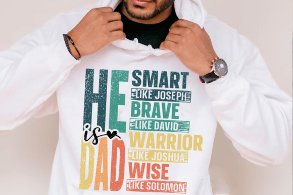 He is DAD, Father's Day Popular SVG PNG Gráfico Diseños de Camisetas Por The-Printable