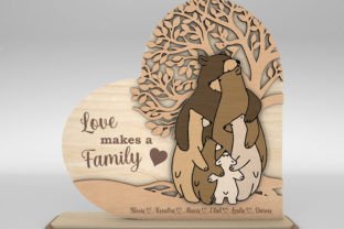 Personalized Bear Family Sign SVG Graphic 3D SVG By Oniesbey 5