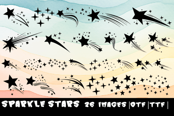 Sparkle Stars Dingbats Font By MOMAT THIRTYONE