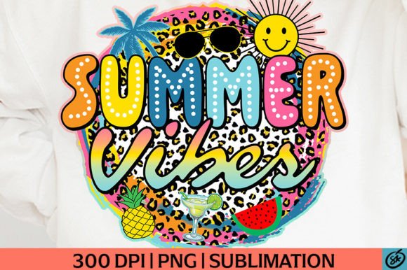 Summer Vibes PNG Sublimation Graphic T-shirt Designs By Sak Kobere