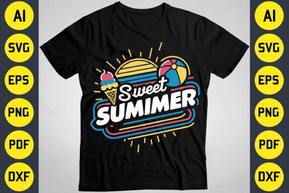 Sweet Summer T-Shirt Design Illustration Designs de T-shirts Par Creative T-Shirts