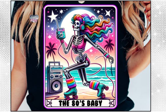 The 80s Baby Tarot Card PNG Generation X Gráfico Plantillas de Impresión Por Pixel Paige Studio