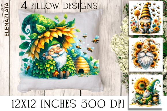 Watercolor Bee Gnome Clipart PNG Graphic Illustrations By ElenaZlataArt