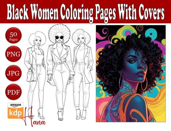 African American Woman Coloring Pages Graphic Coloring Pages & Books Adults By HanaGallery