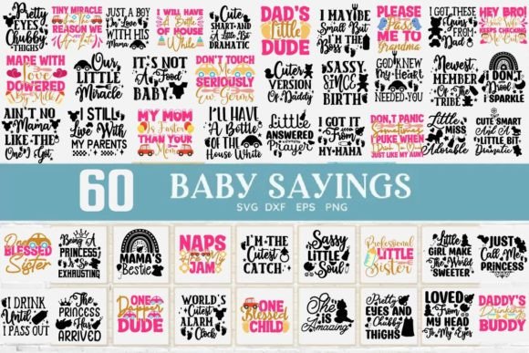 Baby Sayings Newborn Bundle Grafika Projekty Koszulek Przez SimaCrafts