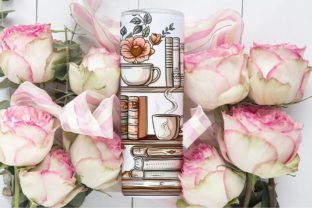 Book Lover Reader Floral Tumbler Wrap Grafica Creazioni Di Vicen 2