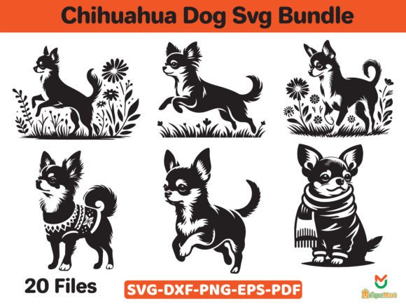 Chihuahua Dog Svg Bundle Graphic Print Templates By Uniquemart