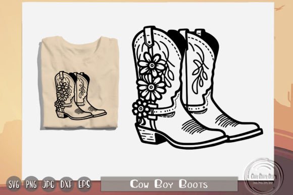 Cow Boy and Cow Girl Boots, Western Boot Graphic Crafts By CarryBeautySVG