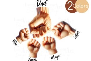 Dad Fist Bump Set Daddy's Team Kids Baby Gráfico PNG transparentes AI Por LauraArtDesign 2