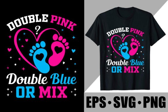 Double Pink Double Blue or Mix (1) Illustration Designs de T-shirts Par Merch trends