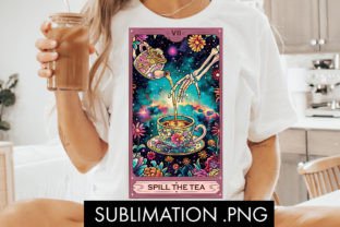 Tarot Card Spill the Tea PNG Sublimation Gráfico Artesanato Por freelingdesignhouse 1