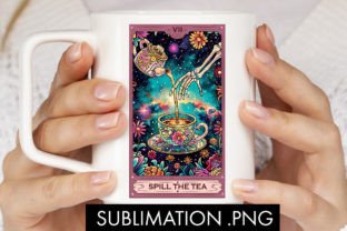 Tarot Card Spill the Tea PNG Sublimation Gráfico Artesanato Por freelingdesignhouse 2