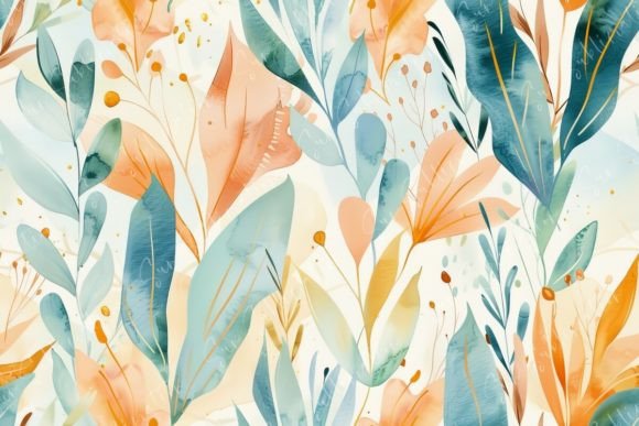 Tropical Foliage Watercolor Illustration Graphic Patterns By Sun Sublimation