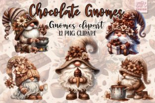 Watercolor Chocolate Gnomes PNG Clipart Grafik Druckbare Illustrationen Von kisscdesign 1