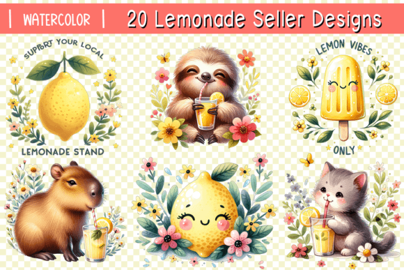 20 Cute Lemonade Seller Designs Clipart Gráfico Ilustraciones Imprimibles Por KB ClipArts